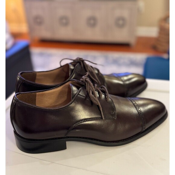 NEW Men's Joseph Abboud Sz 11 Brown Oxford Shoes Leather Dressy Lace Up Career - Picture 3 of 10